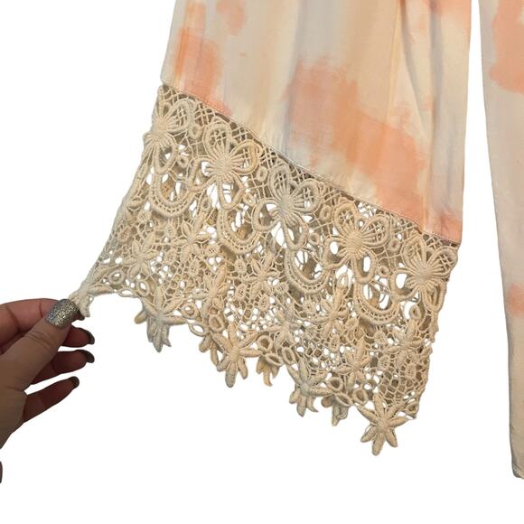 VENUS White Peach Tassel Embroidered Tunic Beach Cover Up Top Sz XL Resortwear - Picture 6 of 8